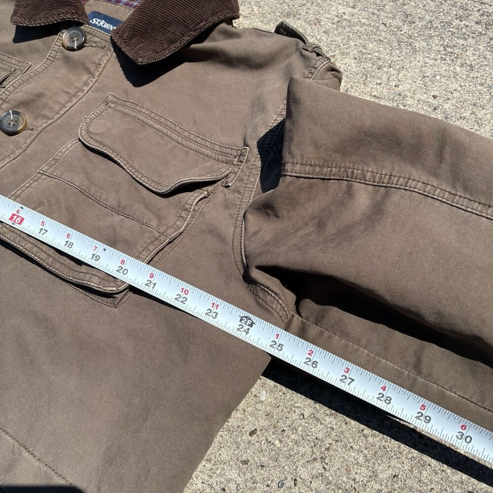 St Johns Bay Mens XL Chore Coat Jacket Flannel Lined Corduroy Elbow Pads - Picture 10 of 14
